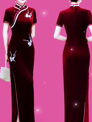 #改良旗袍穿搭 #改良旗袍连衣裙 #婚庆礼服 #中国风旗袍 #红色旗袍裙
