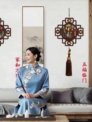 #大号桃木中国结新中式客厅挂饰玄关摆件浮雕工艺#挂饰 #挂件 #国风古韵 #新中式 挂件#桃木中国结