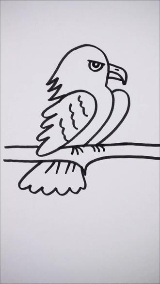 用数字252画老鹰#简笔画 #一学就会的简笔画