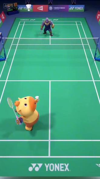 灭霸噜噜打羽毛球,谁赢了?#竞技体育 #呼叫我的球搭子 #体育竞技