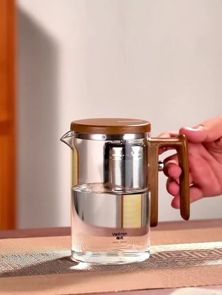 电梯做在茶杯里,这个设计太牛了。#升降泡茶壶 #飘逸杯 #泡茶神器 #玻璃茶具
