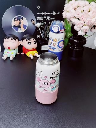 小茶日记男女皆可的保温杯,500ML 大容量便携三用卡通手提吸管#女生喜爱#小茶日记#保温杯#大容量便携式