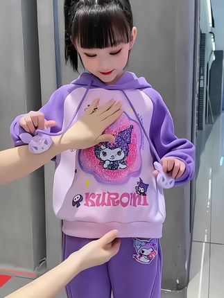 女童亮片可变图案库洛米秋冬款卫衣套装#我要上热门 #生女儿就要这样穿 #女童穿搭 #潮童必备 #高品质童装