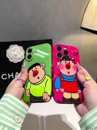 胖虎红鼻子支架适用苹果16手机壳iPhone15 小米14女vivoppo华为p70#手机壳推荐 #手机壳潮流卡通玩偶 #也太可爱了吧 #闺蜜同款 厨窗下单