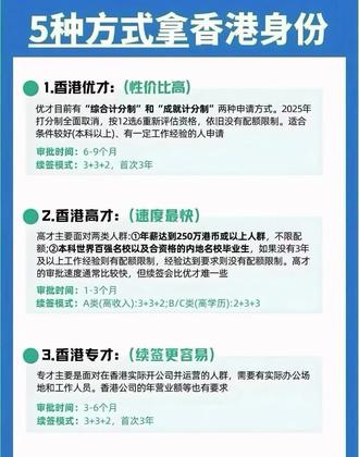 #香港身份5条申请路径
只有高才和投资移民没有学历要求
综合来看,高才最适合普通人