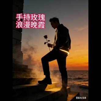 豆包,豆包指令教程#手持玫瑰#黄昏晚霞#豆包ai #豆包出大片有两把刷子