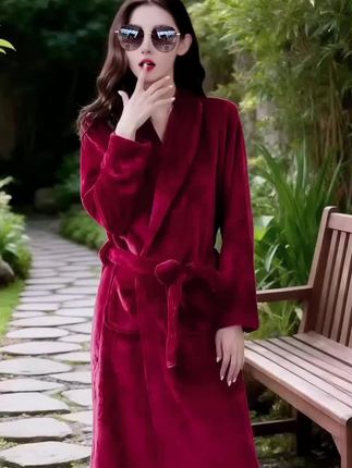 #睡袍#浴袍#加厚保暖#家居服分享#法兰绒保暖睡衣