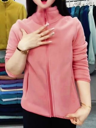 TAFE【女款】秋冬季奥利绒抓绒衣休闲户外运动加绒加厚夹克立领外套,保暖又时尚#减龄气质 #显瘦显高 #只做高品质 #谁穿谁漂亮 #百搭上衣