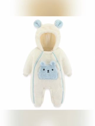 小兔子婴儿连体衣秋冬棉衣男女宝宝衣服冬装爬服冬季加厚新年哈衣#连体衣