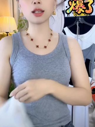 吊带背心女防走光螺纹宽边内外穿百搭无袖打底衫上衣#打底衫 #螺纹棉背心 #内搭外穿都好看 #百搭款