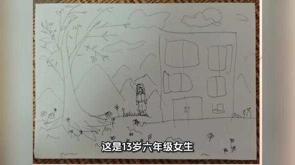 画者信息:女,13岁,小学六年级
绘画时间:5分钟左右。
绘画顺序:树,人,房子,花,天上的云,右上角太阳被云遮住一部分。后面连绵的山。
求助目标:了解孩子,如何帮助?
绘画心理解读
1. 画面大而人物小,说明画者本身具备充足的内在能量,但当前处于能量低迷的状态。
2. 优先画树且树右倾,反映出学习在画者潜意识中仍占据重要地位,并未完全放弃学业。
3. 树冠不够茂盛,结合休学半年的背景,体现画者当下生命力不足、心力较弱,暂时无法应对学业压力。
4. 人物与房屋距离近、房屋大,代表画者拥有不错的家庭支持系统。
5. 房屋窗户多、双扇门搭配花草,说明画者内心渴望沟通交流,期待陪伴、关注与认可,希望能被外界看见和欣赏。
教育引导建议
1. 情感陪伴层面:家长多抽出时间与孩子进行深度陪伴,减少说教,多倾听孩子的内心想法,满足其情感需求。闲暇时带孩子外出接触新鲜事物,比如逛公园、看展览、短途旅行等,帮助其注入新能量,逐步恢复生命力。
2. 学业衔接层面:针对落下的课程,及时联系老师制定个性化补课计划,避免给孩子施加过大压力,帮助其逐步重建学习信心。#绘画心理学 #房树人 #房树人心理测试 #绘画心理分析