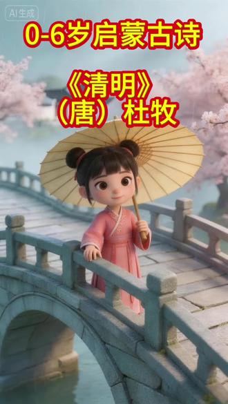 《清明》唐.杜牧#儿童古诗朗诵视频 #儿童古诗 #儿童启蒙古诗词