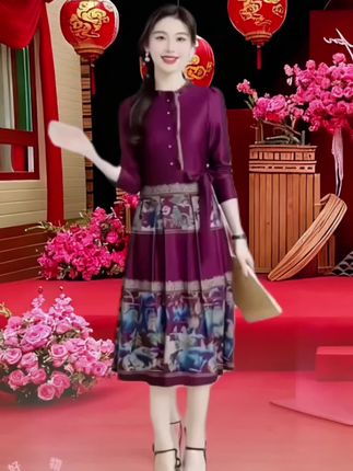 喜婆婆婚宴礼服国风连衣裙女春2025新款十三行爆轻奢高级妈妈裙子#喜结良缘 #礼服裙 #新款上新