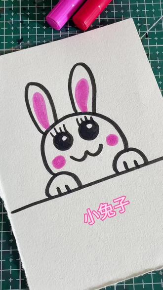 一起来画小兔子#丙烯马克笔画#真彩丙烯马克笔