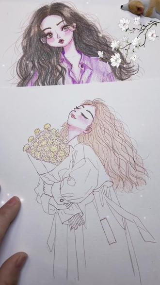 手绘彩铅 简笔画分享来喽,自学画画打卡练习