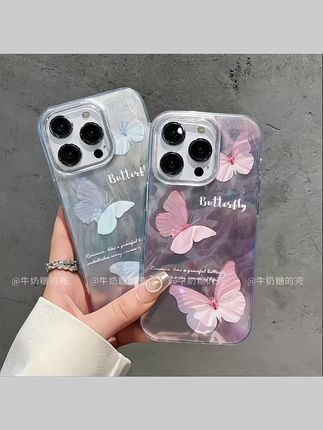 #苹果手机壳 ins梦幻晕染蝴蝶适用iphone15promax苹果14pro手机壳13,12,11少女羽纱xsmax闺蜜xs/xr小清新防摔78plus#苹果15promax #苹果14pro #苹果12 #苹果11