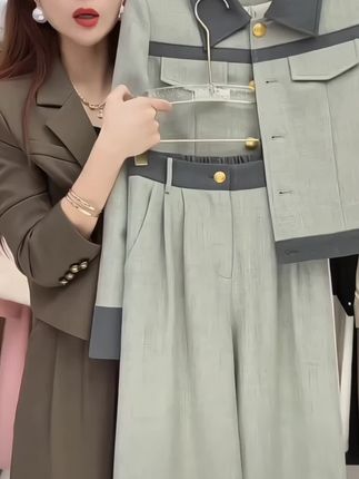 〈纪朵研〉1396阔腿裤法式休闲气质显瘦秋季时尚秋装时尚套装韩版#气质穿搭 #时尚穿搭 #法式穿搭 #通勤搭配 #秋季搭配