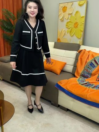 时尚洋气小香风 大码女装连衣裙 可穿到200斤 #女装 #好看的连衣裙 #显高显瘦 #减龄气质 #裙装穿搭