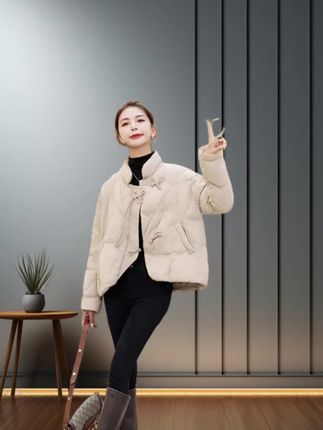 #新中式国风羽绒服女#冬时尚短款外套#高级感冬季棉服