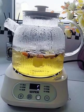WIFER/英国全玻璃养生壶家用多功能烧水壶办公室小型煮花茶煮茶器 #养生壶 #烧水壶 #恒温壶 #茶具 #热水壶
