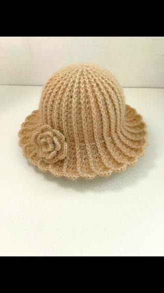 #纯手工毛线钩织教程 牡丹花鱼骨帽钩织教程五