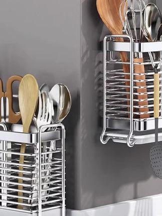 #筷子收纳盒 304不锈钢筷子收纳盒厨房筷子笼壁挂式筷笼家用勺子筷子筒置物架#筷笼 #筷子筒 #筷子筒置物架 #筷子筒壁挂式