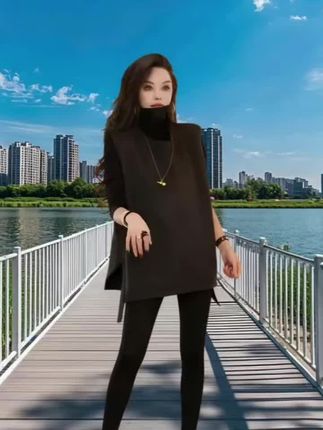 【格小姐】2535-1秋款欧版时尚潮流套头立领双开叉飘带毛针织马甲#谁穿谁漂亮 #谁穿谁好看′ #时尚休闲穿搭 #时尚潮流穿搭 #穿出自信穿出美丽