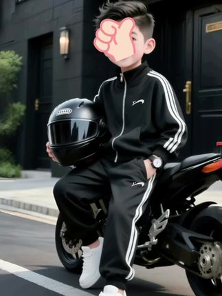 贵人鸟童装男童帅气炸街套装儿童春秋款时尚织带上衣大童运动裤子