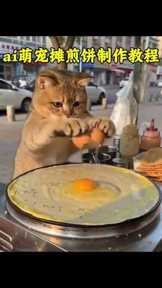 ai摊煎饼特效教程,猫咪摆摊做煎饼果子ai特效教程 萌宠做煎饼ai猫咪做煎饼特效 猫咪做煎饼ai 猫咪做薄饼 煎饼果子猫咪版 #ai煎饼摊的制作日常 #猫咪摆摊 #煎饼果子 #小猫摊煎饼#剪映 猫咪美食制作