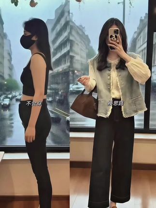 秋日韩系穿搭记 #通勤搭配 林晓打开衣柜,目光落在那套韩系三件套上。白色衬衫衬得她肤色透亮,套上复古牛仔马甲,瞬间多了几分随性;再换上高腰显瘦牛仔裤,腿型被修饰得格外好看。 她配了双帆布鞋去公司,同事夸她今天气质清爽;午休去街角买咖啡,店主姐姐还问夕。傍晚加班后,男友来接她,笑着说:“这套衣服把秋日的温柔都穿在你身上了。”林晓低头笑,原来一套百搭的穿搭,能让一整天都充满好心情。#高级感穿搭 #早秋穿搭公式来了 #秋季套装大测评#早秋不费力显贵穿搭