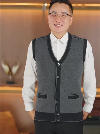 #中老年人针织马甲#爸爸装背心#面料柔软舒适 #保暖又好看