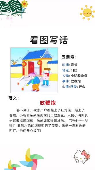 #一年级看图写话,假期让孩子每天读一读,积累更多的好词好句,孩子再也不会无话可写,慢慢的孩子的写作能力也就提升了#看图写话#看图写话范文