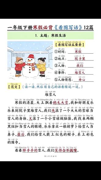 作文永远是语文里最值钱的一个内容,从二年级的看图写话开始就得培养孩子的写作能力。#一二年级 看图写话是难点也是重点,很多孩子不会写,寒假给他准备这套王朝霞#看图写话 引导孩子三步学会写作技巧,每天练一篇,提高写作能力#小学语文#写作技巧#一二年级看图写话