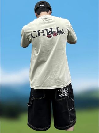 夏季潮流水洗复古印花短袖T恤#水洗复古t恤 #男装 #夏季短袖 #夏季穿搭 #男装休闲