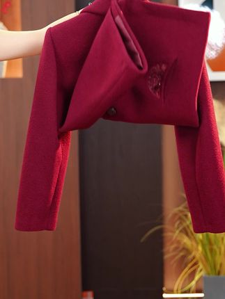 奶奶秋冬装毛呢外套女老太太衣服60岁70岁中老年人妈妈冬季呢子大衣