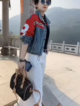 #短款拼接牛仔外套#时尚潮流爆款上衣#品质女装 #穿出自己的风格