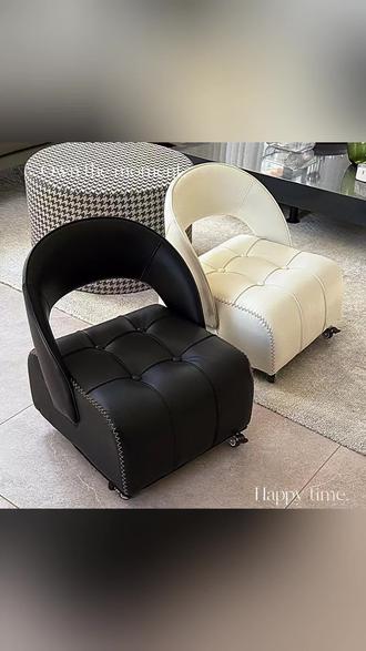 1超大号现代轻奢阳台单人休闲椅落地沙发凳家用靠背懒人滑轮凳#轻奢休闲椅 #懒人沙发凳 #阳台单人椅 #滑轮靠背椅 #家用休闲座椅