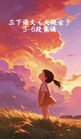 语文三年级下册《火烧云》
必背段落3-6段