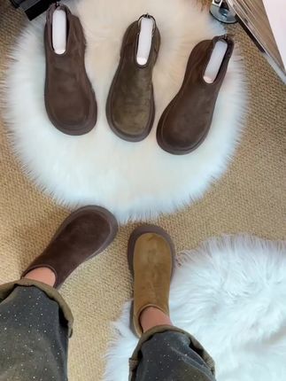 软底加绒休闲短靴女2025秋冬季爆款百搭厚底防寒小个子增高勃肯鞋#新款休闲短靴