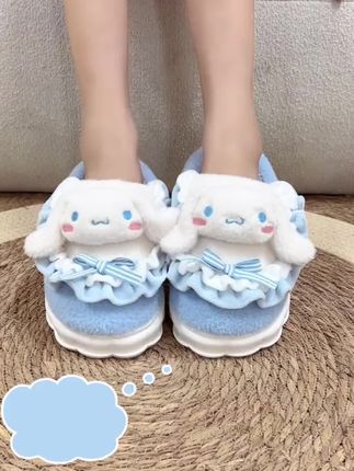 #可爱毛绒棉拖鞋 #卡通毛绒棉拖鞋 #玉桂狗棉拖鞋 #库洛米棉拖鞋 #美乐蒂棉拖鞋