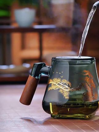 加厚玻璃耐高温中式泡茶壶可自滤茶水分离办公室泡茶器#茶具#茶水分离杯#茶器#泡茶壶#办公杯