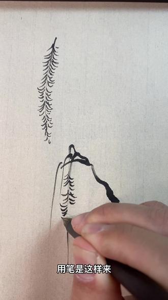柳树枝叶的第六种画法#两边卷曲翘首的画法#跟着徐老师学国画 #苏州成人国画教学