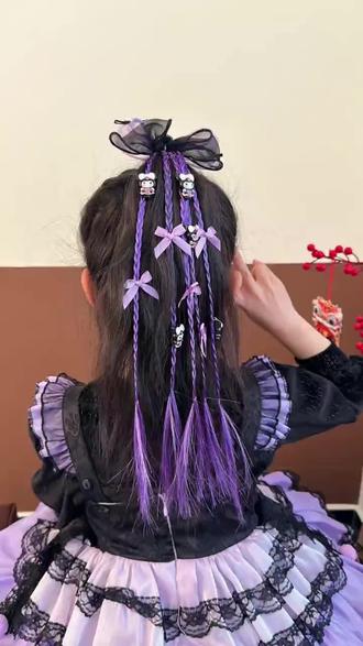 库洛米儿童假发辫子发圈女童高马尾扎头发头绳小女孩甜酷发绳头饰#发圈头绳 #儿童发饰 #小辫小辫扎起来 #超仙 #做个美美的小仙女