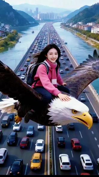 “神鹰”来了,回家过年,这速度太快了。添加一张照片即可拍同款#Ai骑鹰回家过年 #拍同款 #神鹰 #回家过年 #上热门🔥@DOU+小助手 @抖音小助手