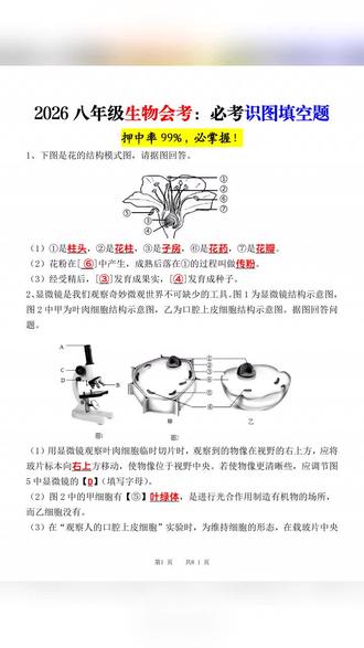 2026年八年级下册生物期中通用实验操作重点含答案共81页#八年级 #八年级生物 #八年级生物实验考试 #八年级生物会考 #八年级下册生物