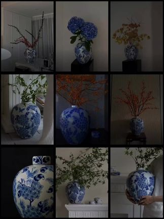 中式青花瓷大肚花瓶