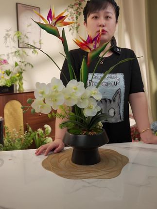 【祥麟】仿真花束套装盆栽家居装饰摄影玄关电视柜摆件花#仿真花摆件 #玄关摆件 #家居盆栽 #仿真花束 #仿真花客厅摆件