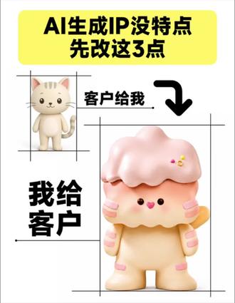 AI生成IP形象没特点 怎么改才更有特点🔥 #可爱卡通形象 #可爱猫咪表情包 #IP形象设计 #潮玩设计 #卡通形象设计