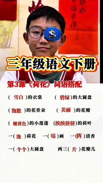 #生活服务热点中心 #三年级下册语文 三年级语文下册第3课《荷花》#语文知识分享 #小学语文必考知识点盘点 #三年级语文下册第一单元@DOU+上热门 @抖音小助手 @DOU+小助手