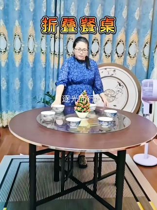 圆桌面实木圆桌子台面家用餐桌可折叠椅子圆桌面子大圆桌圆桌餐桌#大圆桌 #大圆桌带转盘 @巨量千川